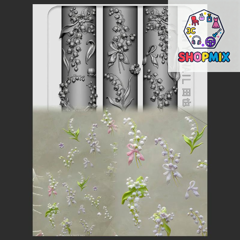 Flowers Series 3D Curved Nail  - Resin Art Templates Free 리뷰 및 가격