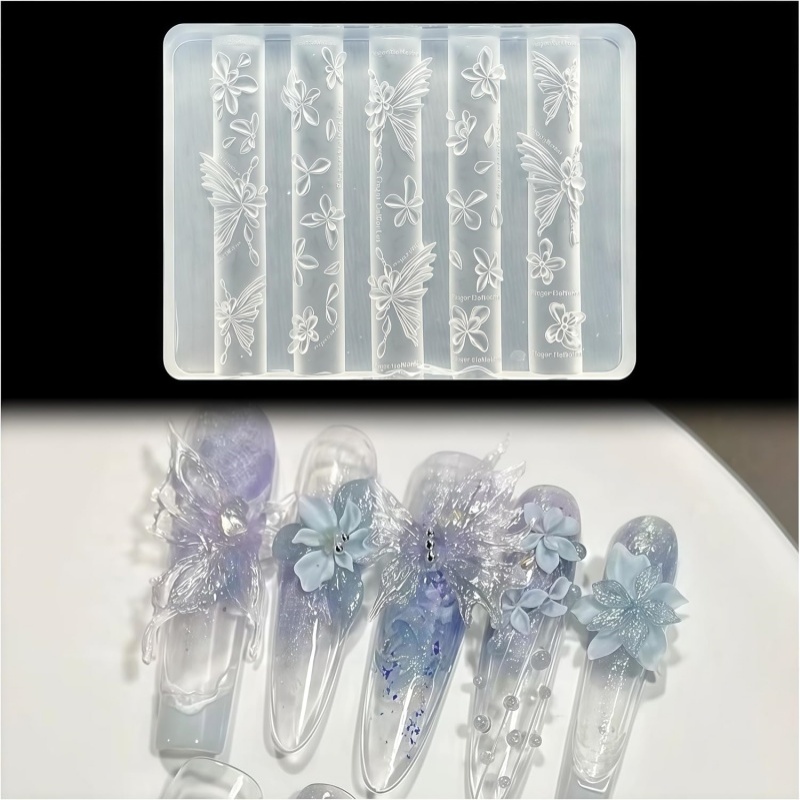 3D Butterfly Flower Gel Nail A - Resin Art Templates Free 리뷰 및 가격