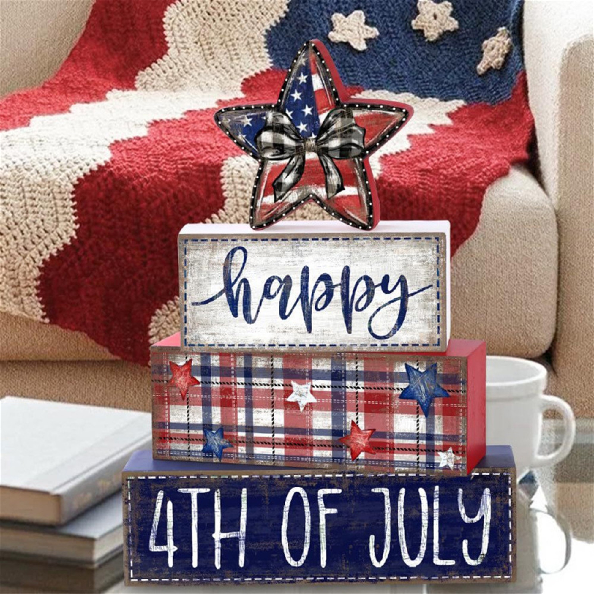 4th of July Wood Ornament Vint - Resin Art With Wood 리뷰 및 가격