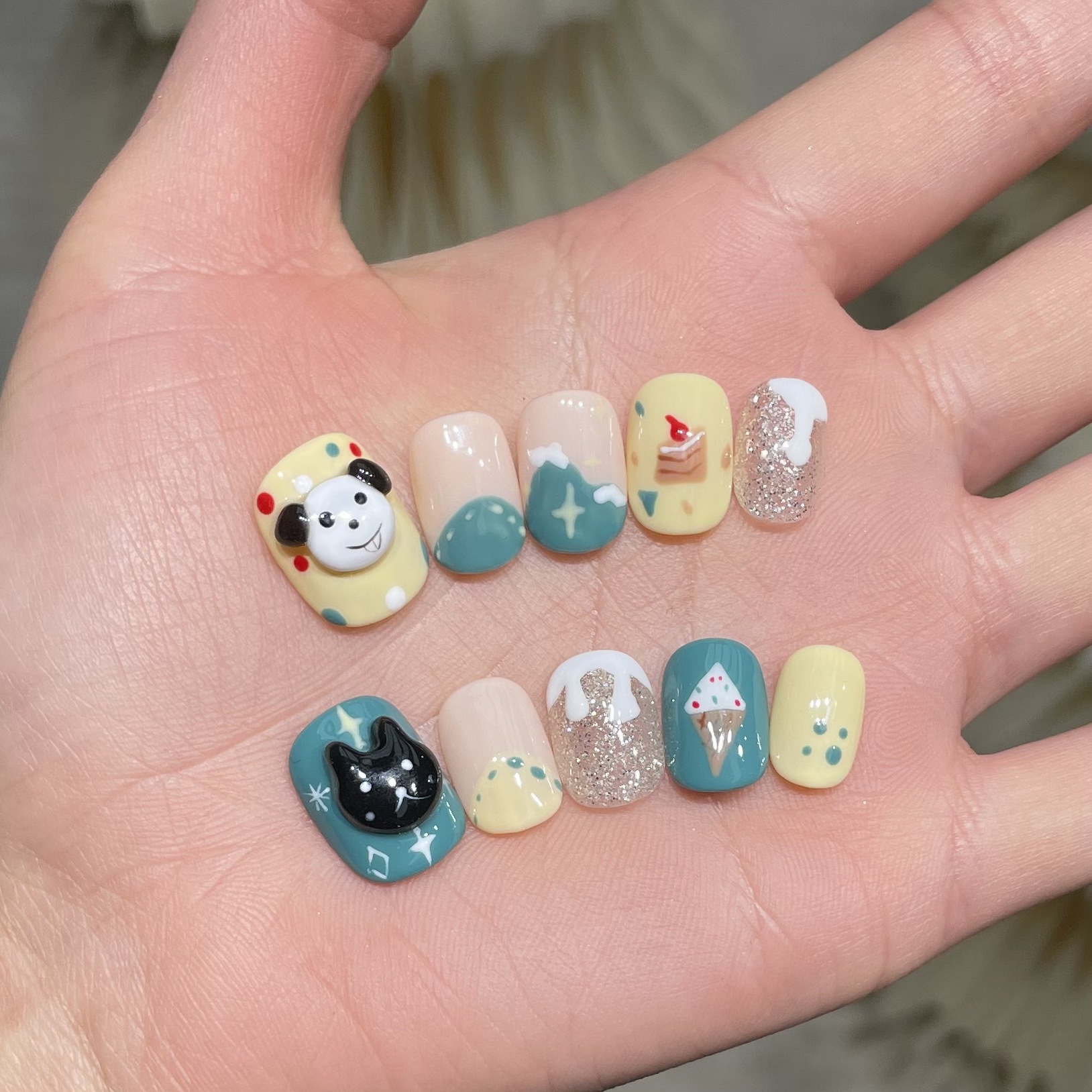 10Pcs Handmade Press On Nails  - Resin Art Tools 리뷰 및 가격