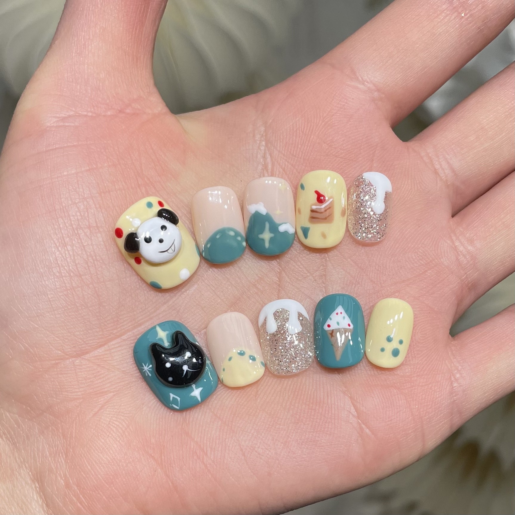 10Pcs Handmade Press On Nails  - Resin Art Tools 리뷰 및 가격