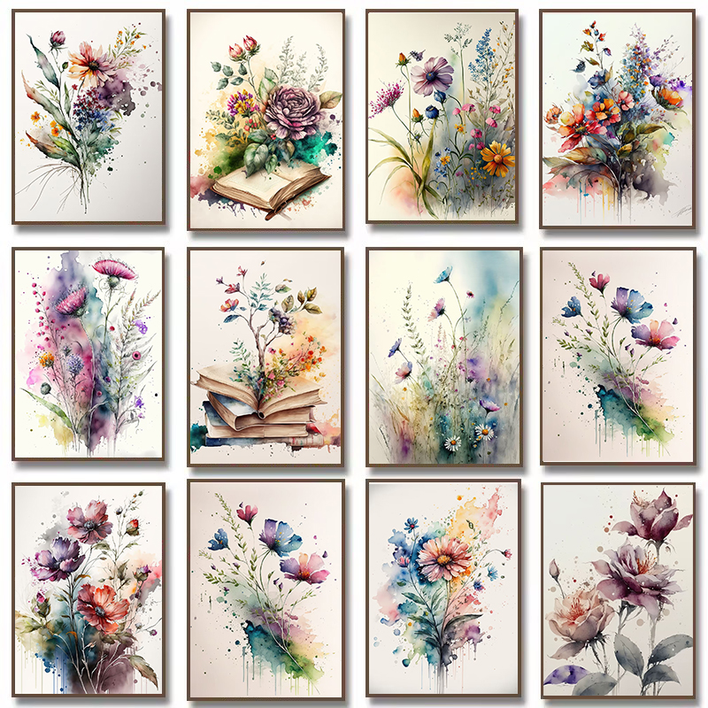 Watercolor Flower Poster Narci - Resin Art Rose 리뷰 및 가격